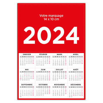 Calendrier 2024 Carton 2mm - Classique Mini - 24x32cm - C15