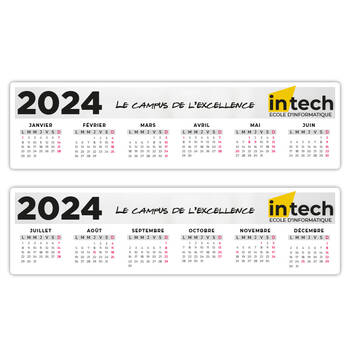 Calendrier 2024 Carton 2mm - Classique R/V grand - 51x38cm - C13