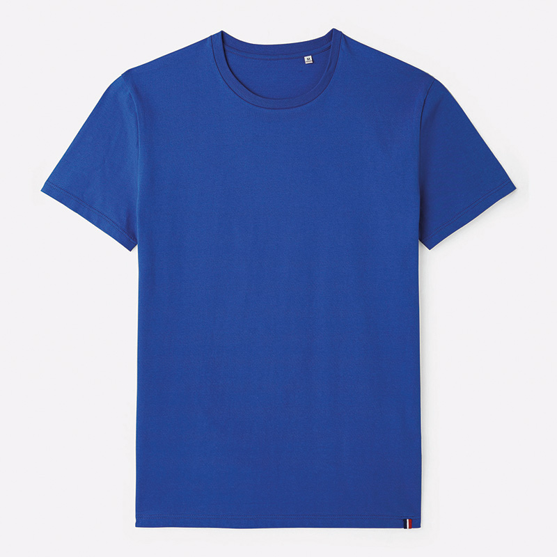 tee-shirt bleu royal made in france vierge