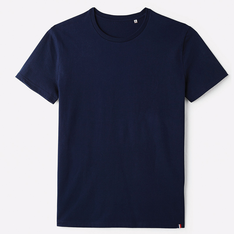 tee-shirt bleu nuit made in france vierge