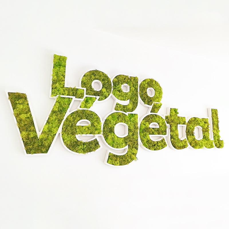 Logo végétal en mousse stabilisée 100% naturelle lichen