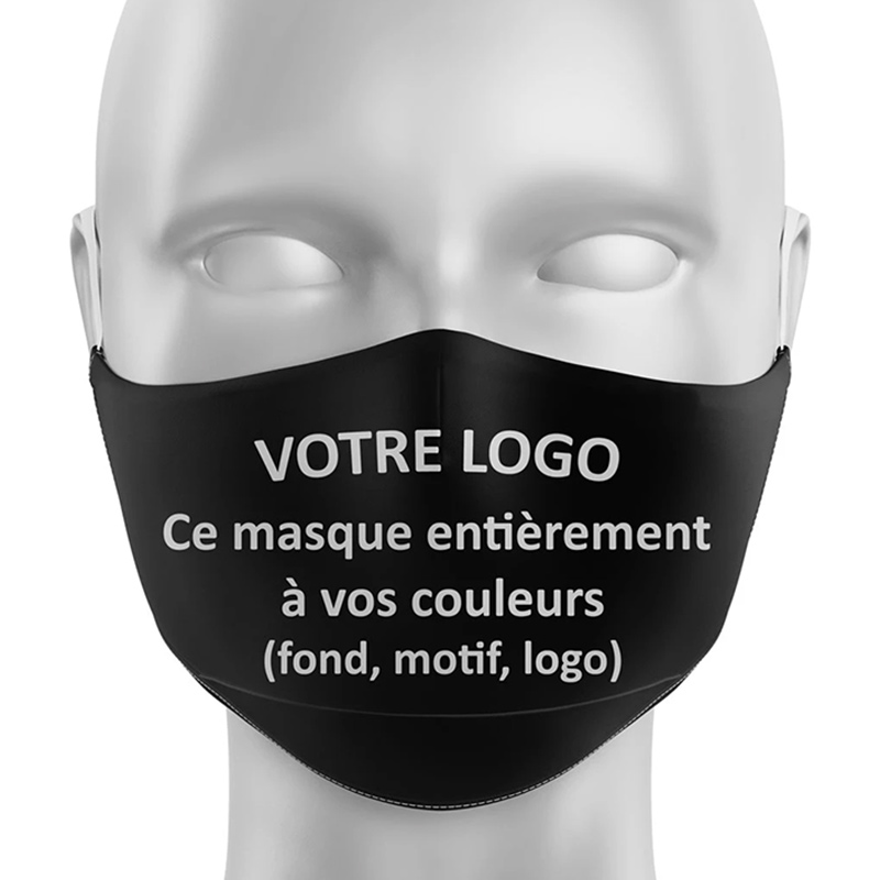 mannequin portant un masque personnalisé uns2 made in france