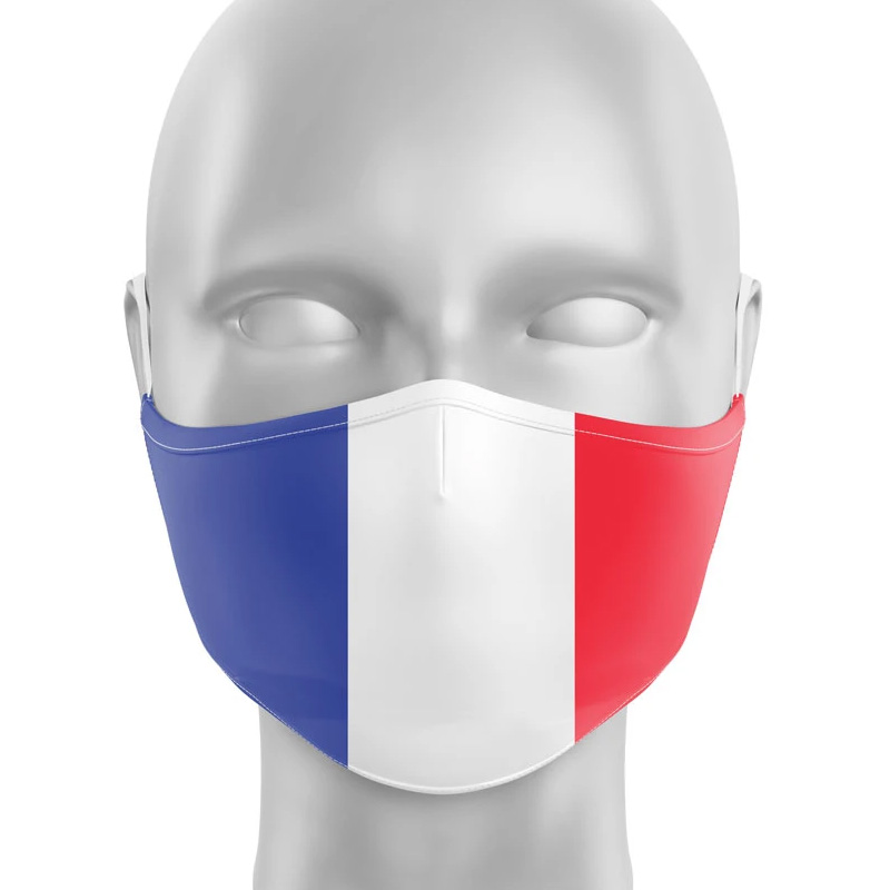 mannequin portant un masque personnalisé uns2 made in france