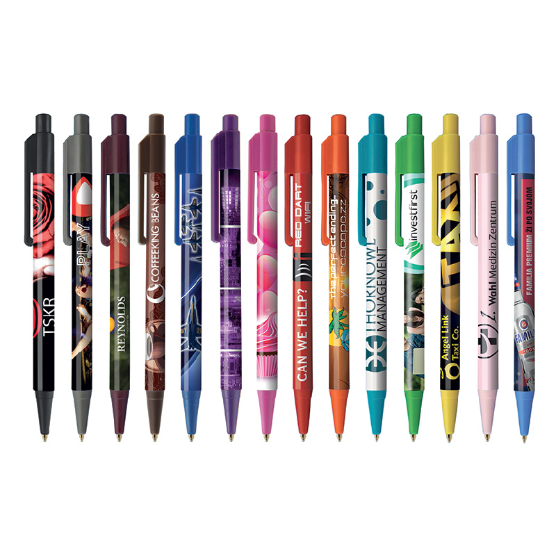 Lot de stylos imprimés en couleur à 360° avec encre bleue