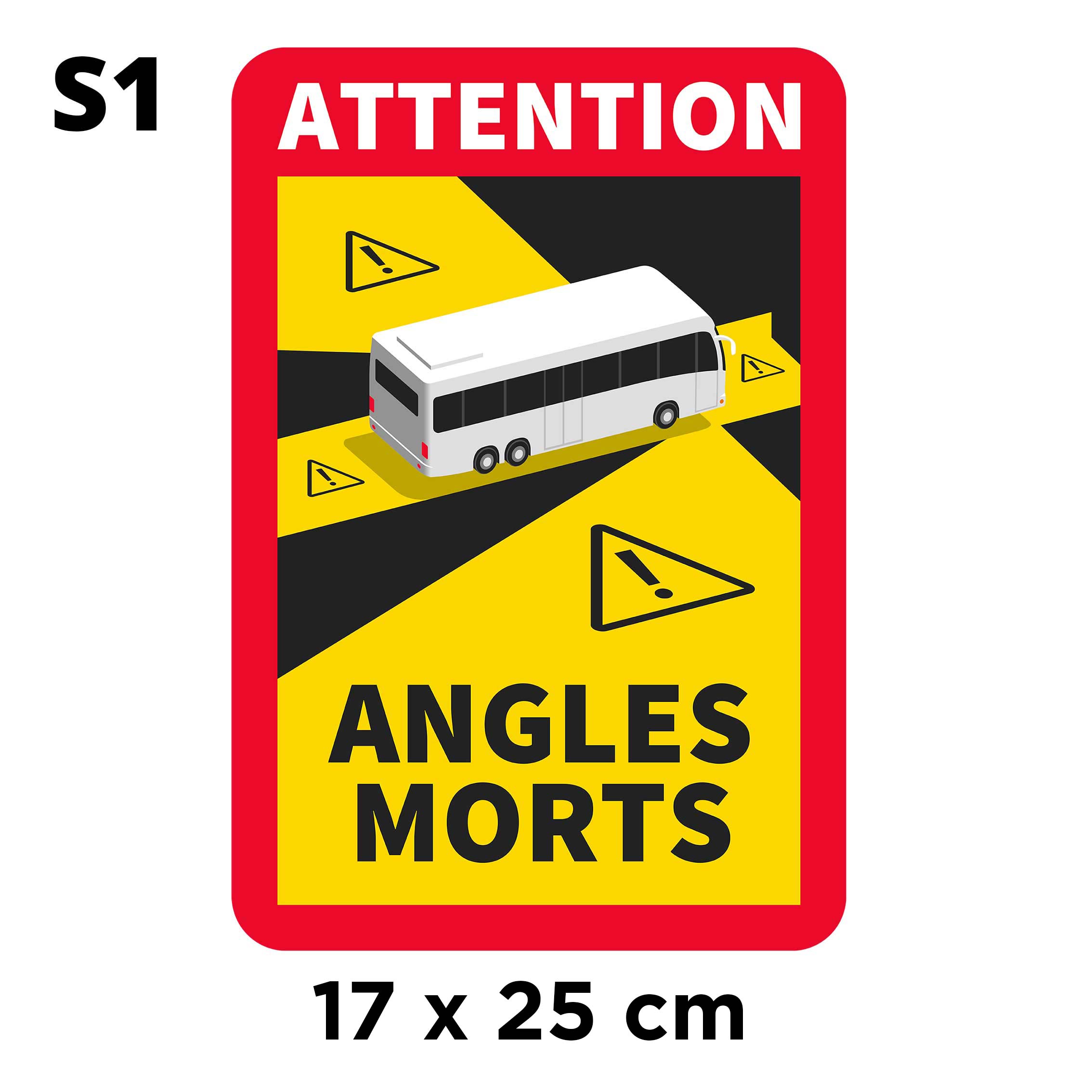 adhésif angle mort avec un visuel de bus