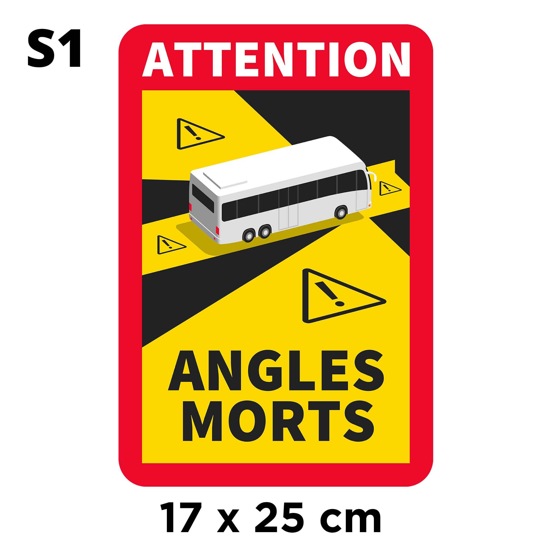 adhésif angle mort avec un visuel de bus