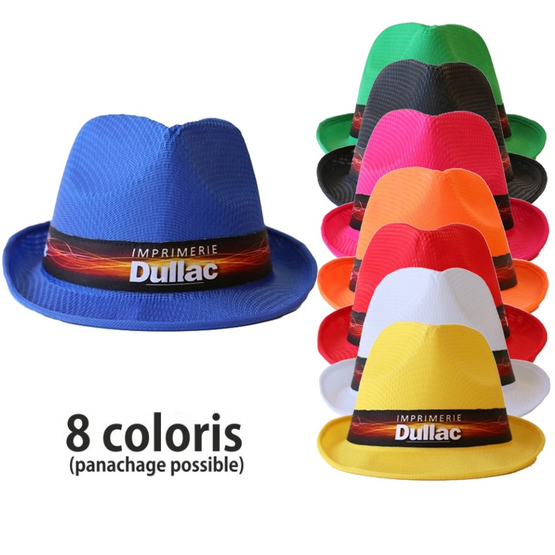 7 chapeaux avec rubans personnalisés en quadri