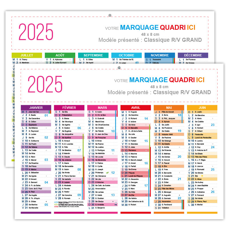 Calendrier souple cartonné 2024 Essonne 91 Hauts de Seine 92