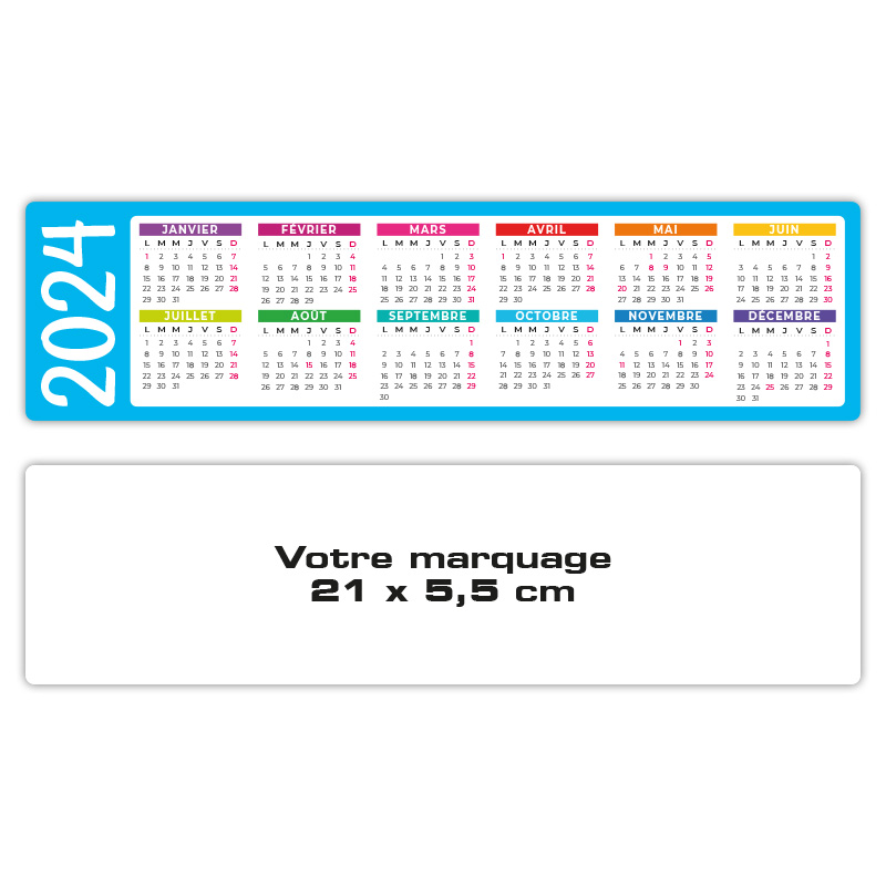 calendrier marque pages en pvc personnalisé en couleurs