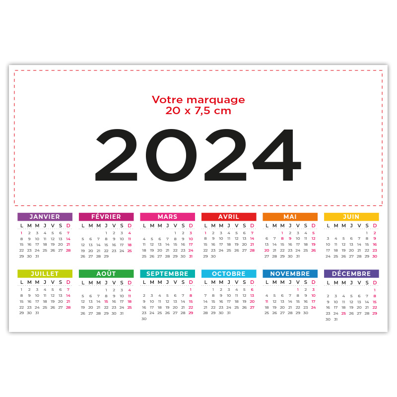Calendrier 2024  2 EN 1 COULEURS VOYAGE