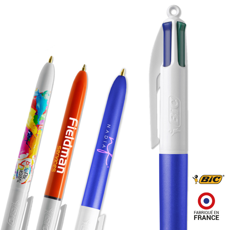 Stylo BIC® 4 Couleurs marquage Digital. Stylo 4 couleurs quadrichromie