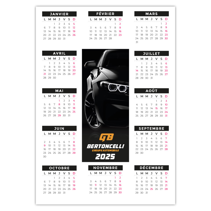 Calendrier magnet personnalisable à votre image. Choisissez un logo, une photo, ou simplement du texte pour faire passer votre message