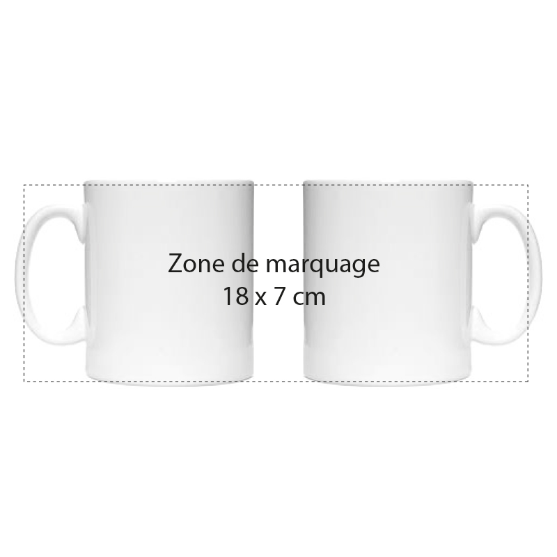 Mug en céramique personnalisé en couleurs d'une contenance de 325 ml