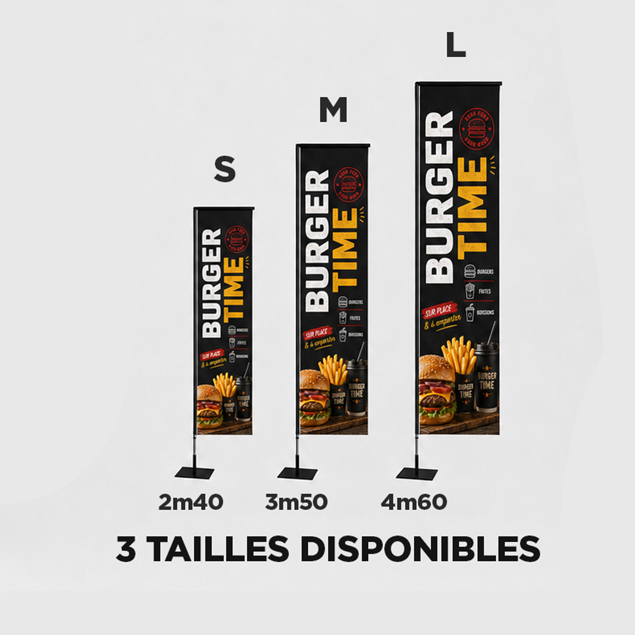 Drapeau publicitaire oriflamme beachflag voile imprimée et cousue à toulon
