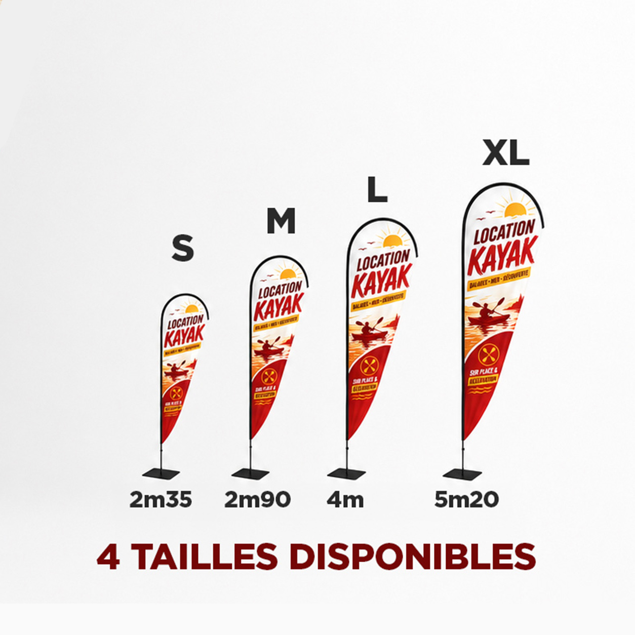 Drapeau Oriflamme en forme de goutte d'eau à personnaliser en couleurs