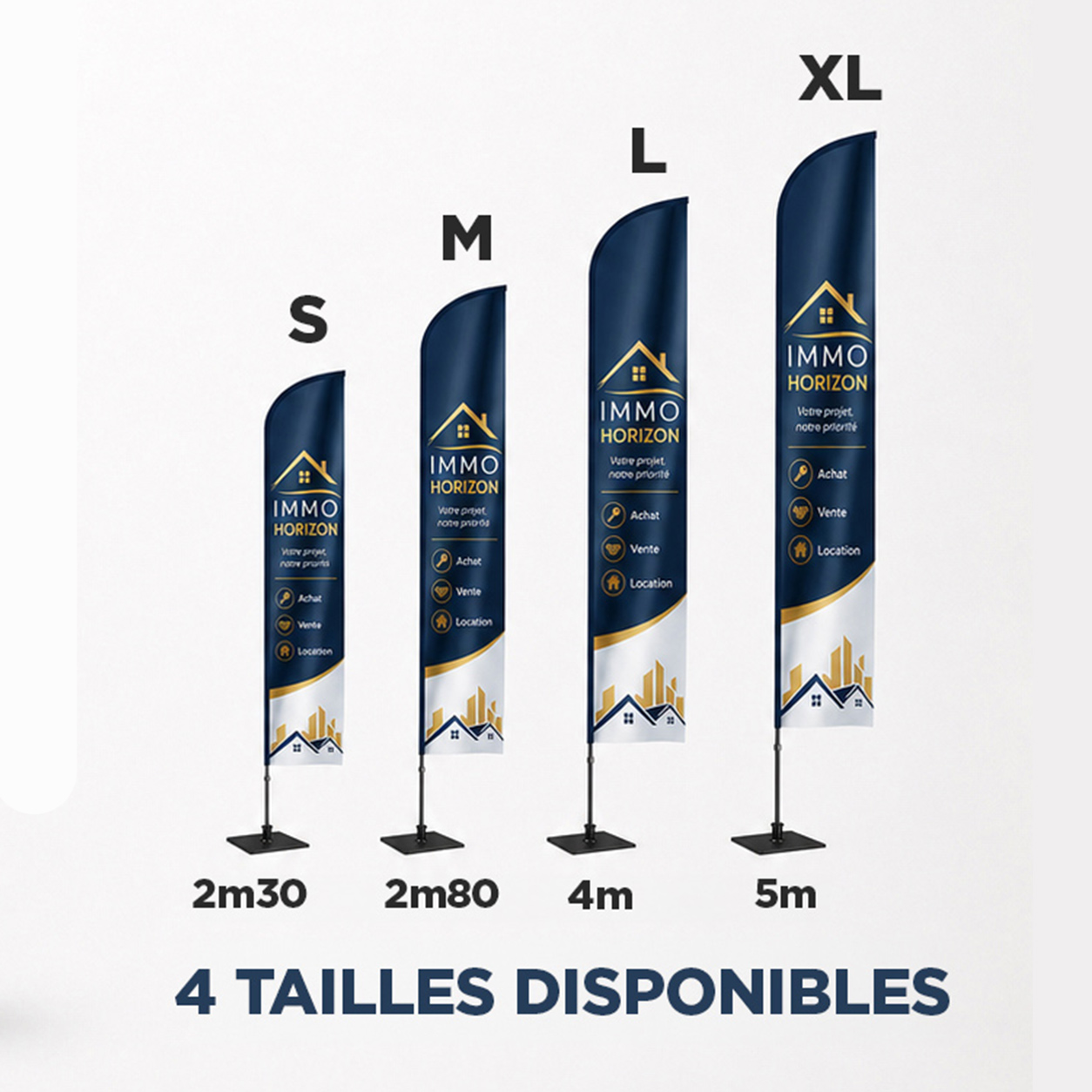 Drapeau publicitaire oriflamme beachflag voile imprimée et cousue à toulon