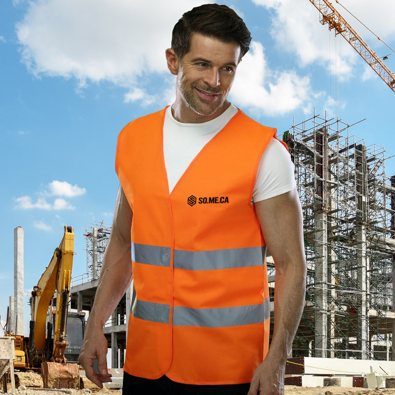 gilet fluo orange avec poche