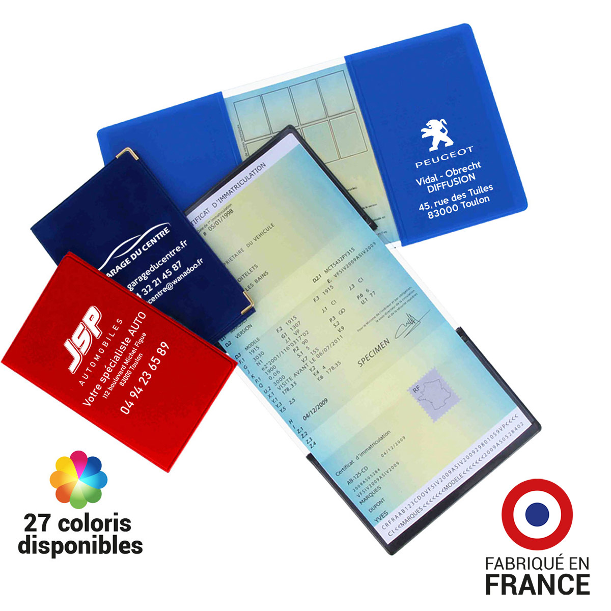 Pochettes pour Documents Voiture personnalisables