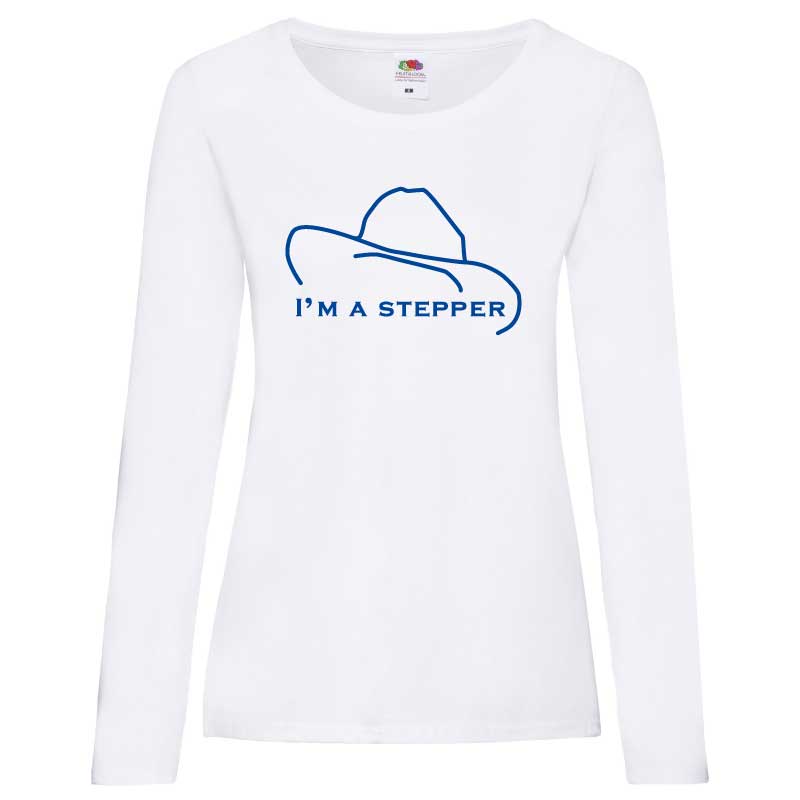 Tshirt blanc Manches longues femme Stepper face