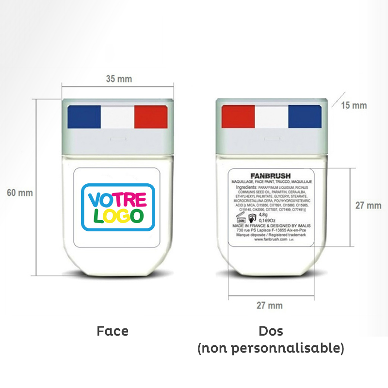 schema explicatif sur les zones de marquage du batonnet de maquilalge fanbrush