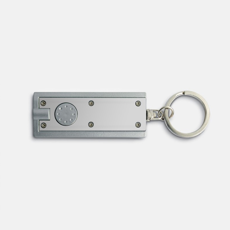 Porte-clés lampe led personnalisé en couleurs à votre logo vu de dessous