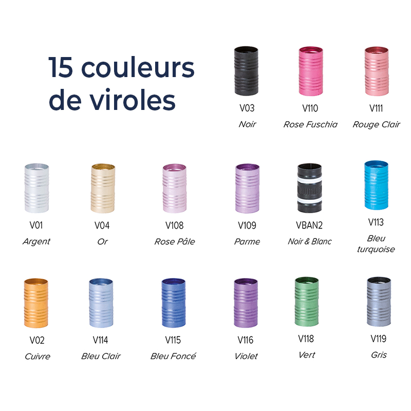 differentes viroles de plusieurs couleurs pour crayon a papier